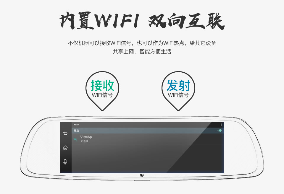 內置WIFI，雙向互聯